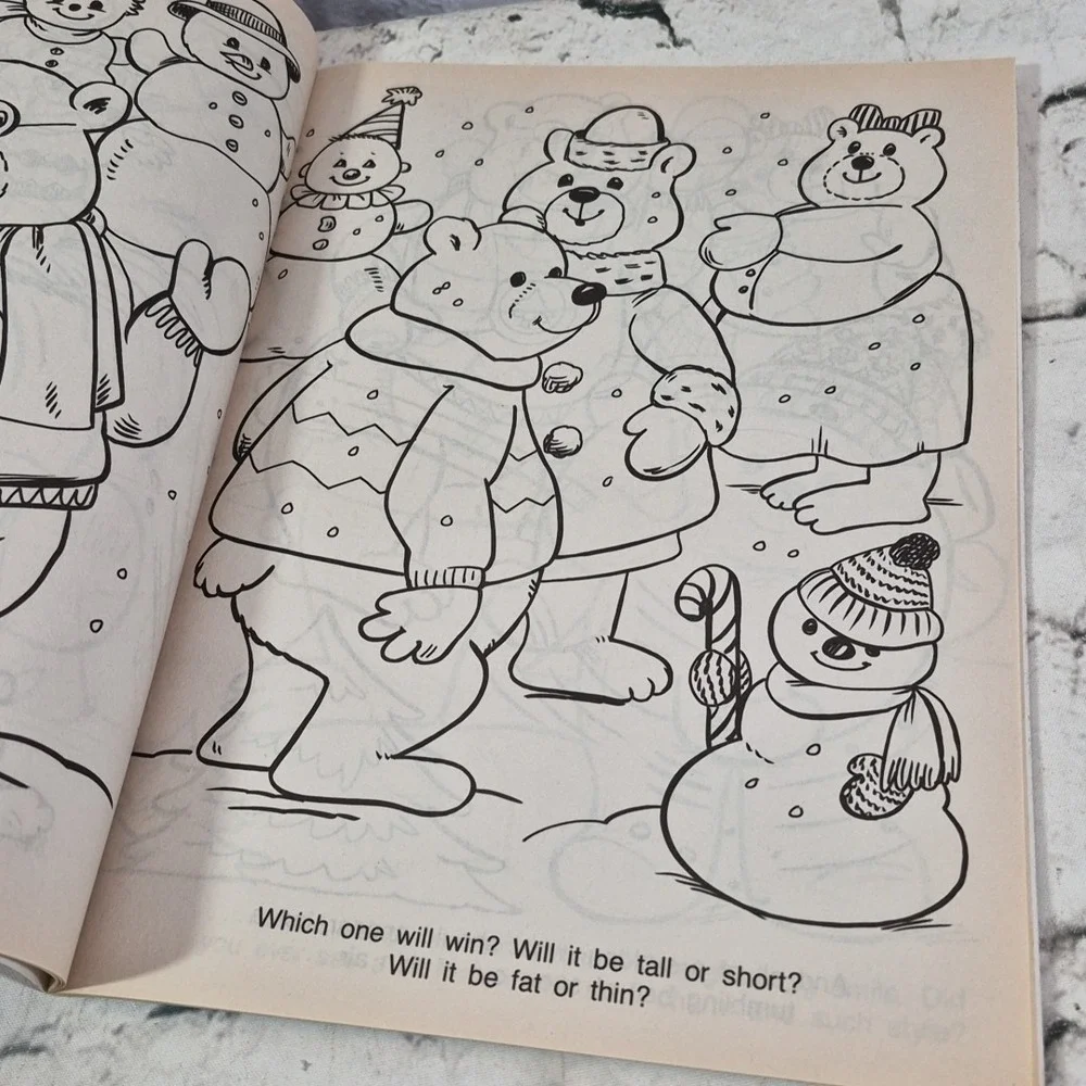 Vintage The Bears Merry Christmas Coloring Book Brand New